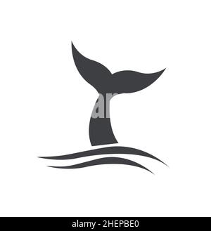 Whale tail icon vector illustration Stock Vector