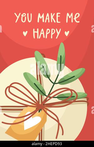 Vector set of Valentines day greeting cards. Flat style Stock Vector