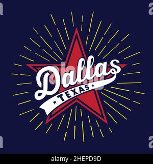 Dallas Texas design template. Vector and illustration. Stock Vector