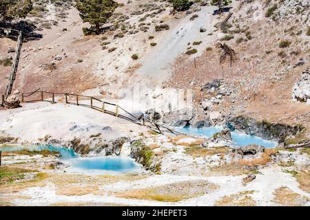 hot springs at hot creek geological site near mammouth, USA Stock Photo