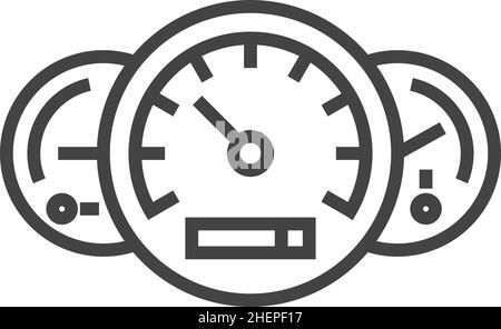 Car dashboard icon. Driving control panel with indicators Stock Vector