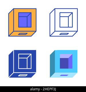Qr code scanning device icon set in flat and line style. Contactless qrcode scan. Vector illustration. Stock Vector