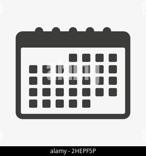 Calendar Icon Isolated on White Mobile Style Editable Stock Vector ...