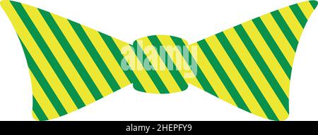 Bow tie icon. Bright green stripes design Stock Vector