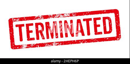 Red stamp on a white background  - Terminated Stock Photo