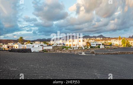 village of UGA in evening light in Lanzarote Stock Photo Alamy