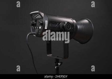 godox sl 150 video light path on black background Stock Photo