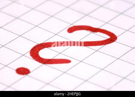 red question mark on a paper sheet Stock Photo
