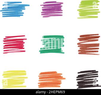 Colorful marker stains, vector illustration Stock Vector