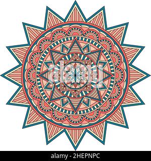 Color floral mandala, vector illustration Stock Vector