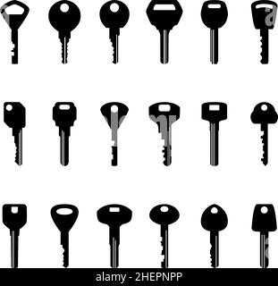 Set of keys, vector illustration Stock Vector