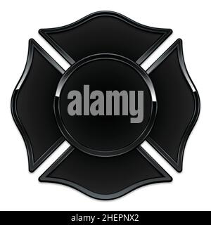 blank fire department rescue logo base black with black trim vector isolated on white background Stock Vector