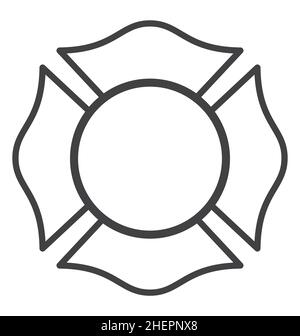 blank fire rescue department logo base element outline vector isolated on white background Stock Vector