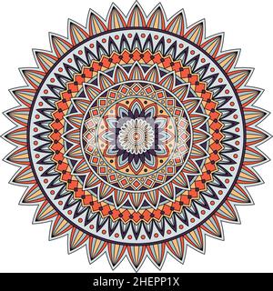 Color floral mandala, vector illustration Stock Vector