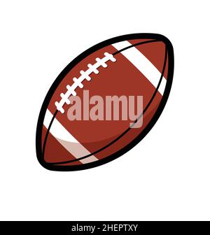 simple cartoon American football gridiron ball icon brown symbol logo vector isolated on white background Stock Vector