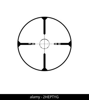 simple Sniper rifle scope crosshair cross hair target aim vector isolated on white background Stock Vector