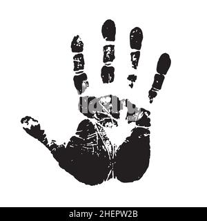 detailed ink or paint hand print vector isolated on white background Stock Vector
