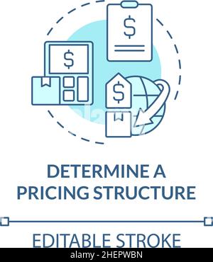 Determine pricing structure turquoise concept icon Stock Vector