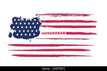 US stylized flag symbol grunge style vector illustration Stock Vector