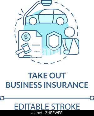 Take out business insurance turquoise concept icon Stock Vector