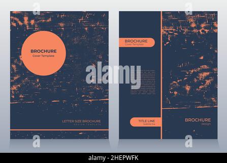 Letter size grunge page vector template. Cover layout grungy decorative vector background Stock Vector