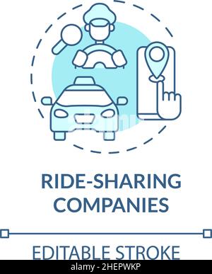 Ride sharing companies turquoise concept icon Stock Vector