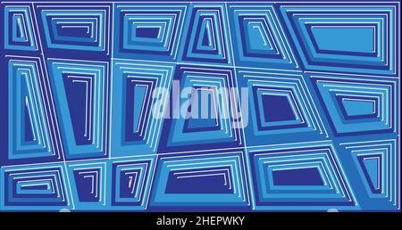 Blue abstract figures vector background horizontal template Stock Vector