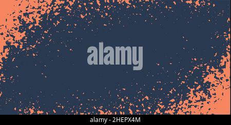 Horizontal orange grunge texture abstract vector background. Grungy splattered drops template. Stock Vector