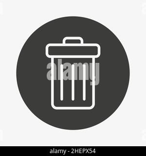 Trash can icon in circle. Dustbin vector symbol Stock Vector