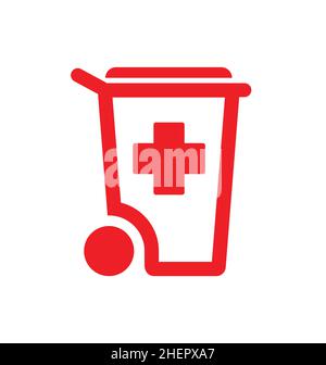simple medical waste symbol outline logo icon vector isolated on white background Stock Vector