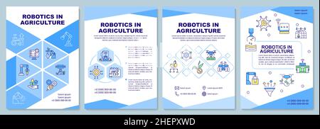 Robotics in agriculture brochure template Stock Vector