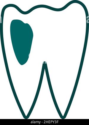 Tooth Icon. Editable Bold Outline With Color Fill Design. Vector ...