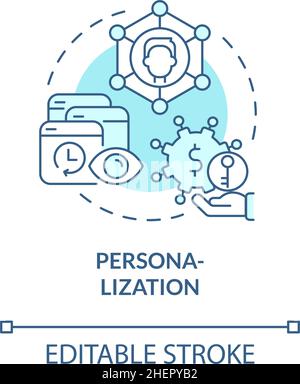 Personalization turquoise concept icon Stock Vector