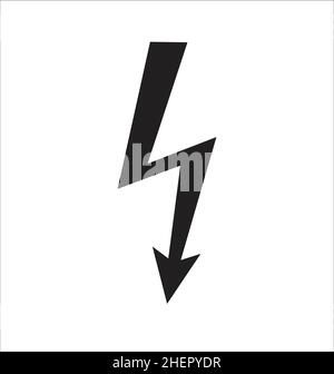 high voltage lightning arrow icon classic vector isolated on white background Stock Vector