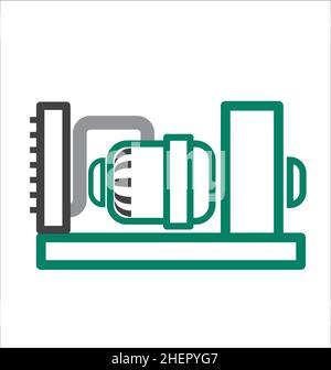 simple petrol electric generator infographic icon vector isolated on white background Stock Vector