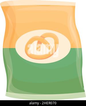 Salty rings icon cartoon vector. Cheese cracker. Dry food Stock Vector