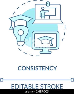 Consistency turquoise concept icon Stock Vector