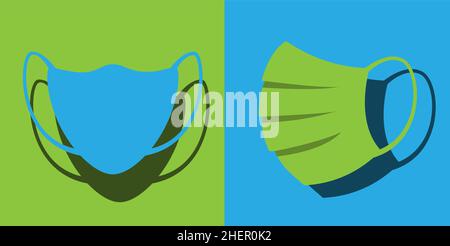 abstract face mask on colored background, vector illustration Stock Vector