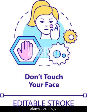 Dont touch your face concept icon Stock Vector
