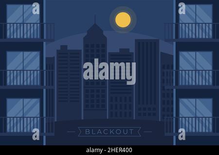 Hand drawn flat design blackout illustration Vector illustration. Stock Vector