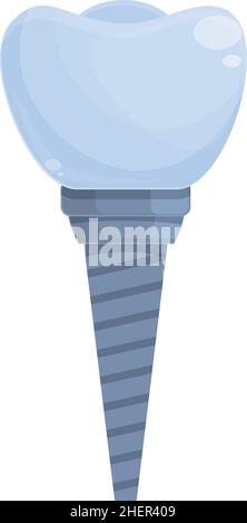 Root tooth implant icon cartoon vector. Dental crown. Oral denture Stock Vector