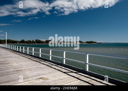 Historical Urangan Pier in Hervey Bay. Stock Photo