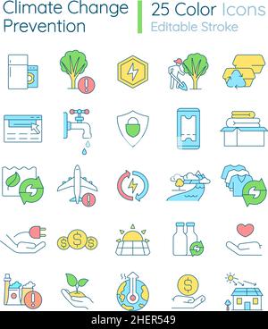 Climate change prevention concept icons set Stock Vector Image & Art ...
