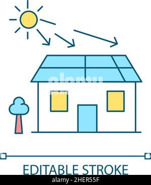 Solar energy RGB color icon Stock Vector