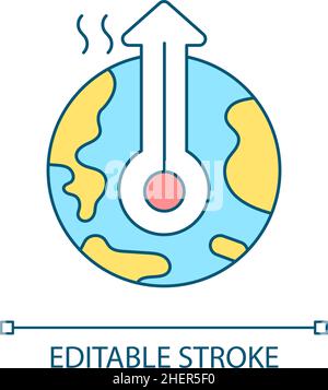Global warming RGB color icon Stock Vector
