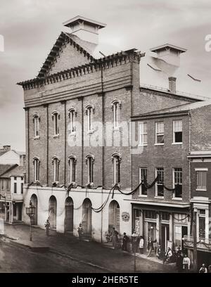 Ford's Theatre, Washington, D. C., United States of America, where President Abraham Lincoln was assassinated by John Wilkes Booth on the night of April 14, 1865 during a performance of Our American Cousin. Stock Photo