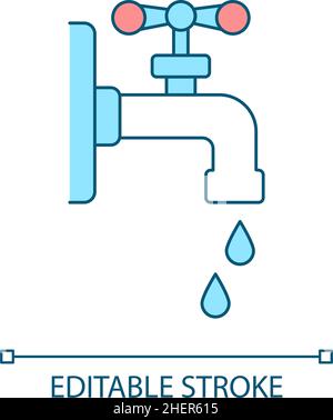 Water outflow RGB color icon Stock Vector