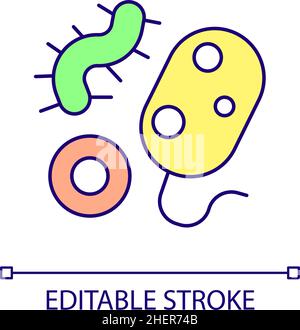 Bacterias RGB color icon Stock Vector
