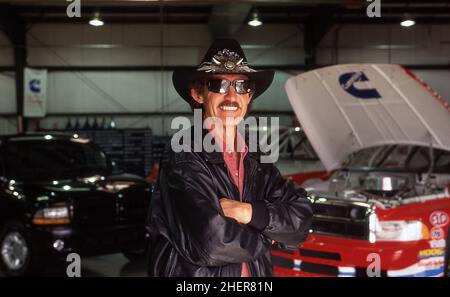 Jimmy Hensley at the Richard Petty Motorsport centre Randleman  North Carolina USA in a 1997 Dodge racing Pick Up truck Stock Photo