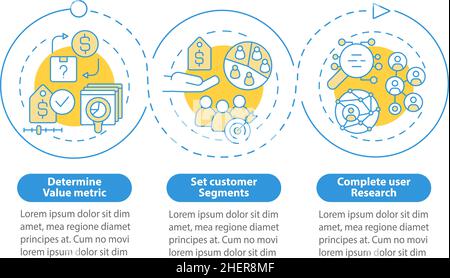 Pricing strategy creation blue circle infographic template Stock Vector